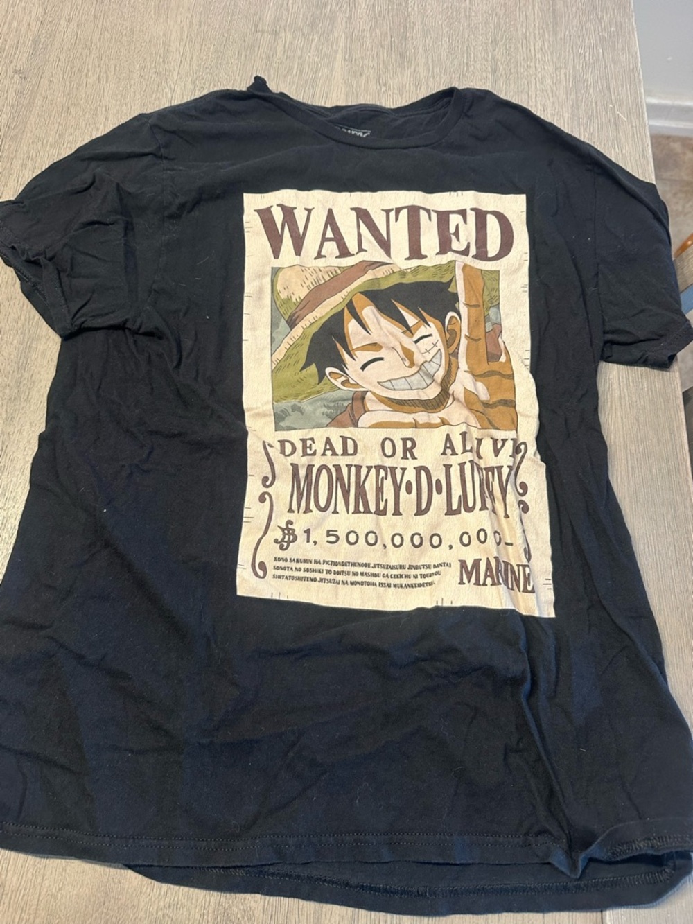Black Monkey D. Luffy Wanted Poster Graphic T-Shirt